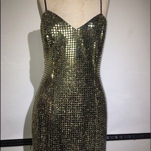 gold sequin dress